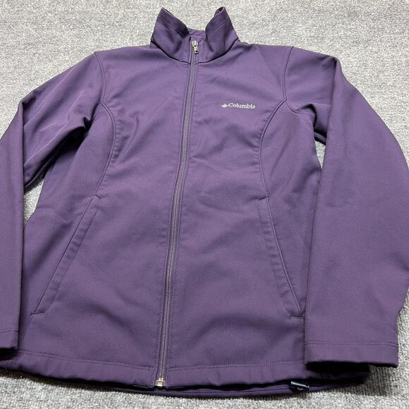 Columbia Softshell Jacket Womens Medium Purple Full Zip Fleece Lined Outdoor - Picture 2 of 10